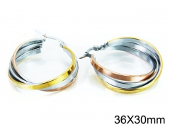 HY Stainless Steel 316L Snap Post Hoop Earrings-HY58E1208NA