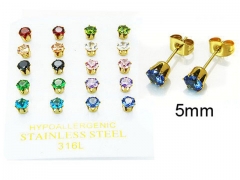 HY Stainless Steel 316L Small Crystal Stud-HY25E0668ILD