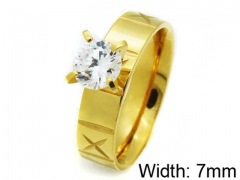 HY Stainless Steel 316L Lady Big-Crystal Rings-HY06R0223L0