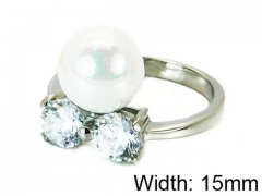 HY Stainless Steel 316L Lady Big-Crystal Rings-HY30R0566OW