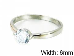 HY Stainless Steel 316L Lady Big-Crystal Rings-HY30R0567OD