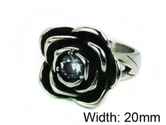 HY Stainless Steel 316L Lady Big-Crystal Rings-HY31R0058HSS