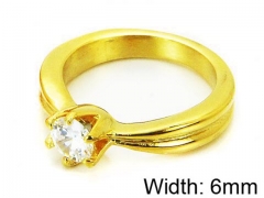 HY Stainless Steel 316L Lady Big-Crystal Rings-HY05R0205H3T