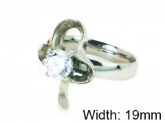 HY Stainless Steel 316L Lady Big-Crystal Rings-HY30R0615LC
