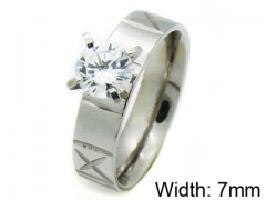 HY Stainless Steel 316L Lady Big-Crystal Rings-HY06R0222K5