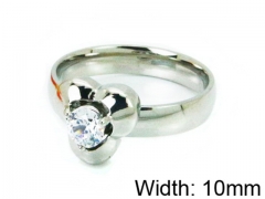 HY Stainless Steel 316L Lady Big-Crystal Rings-HY30R0619LD