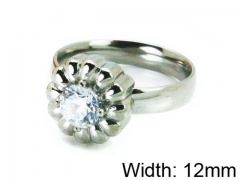 HY Stainless Steel 316L Lady Big-Crystal Rings-HY30R0606LY
