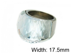 HY Stainless Steel 316L Lady Big-Crystal Rings-HY17R0045IEE