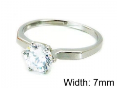 HY Stainless Steel 316L Lady Big-Crystal Rings-HY30R0570OX