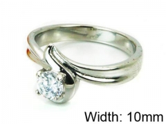 HY Stainless Steel 316L Lady Big-Crystal Rings-HY30R0550MW