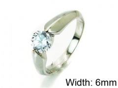HY Stainless Steel 316L Lady Big-Crystal Rings-HY30R0549OQ