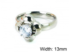 HY Stainless Steel 316L Lady Big-Crystal Rings-HY30R0635LA