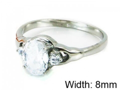 HY Stainless Steel 316L Lady Big-Crystal Rings-HY30R0562OL