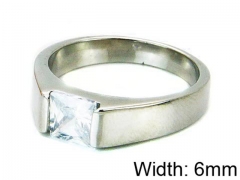 HY Stainless Steel 316L Lady Big-Crystal Rings-HY30R0569OS