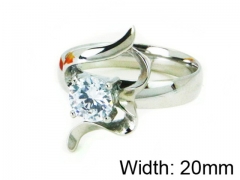 HY Stainless Steel 316L Lady Big-Crystal Rings-HY30R0610LD