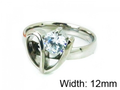 HY Stainless Steel 316L Lady Big-Crystal Rings-HY30R0622LE