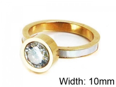HY Stainless Steel 316L Lady Big-Crystal Rings-HY14R0443HHD