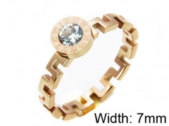 HY Stainless Steel 316L Lady Big-Crystal Rings-HY14R0219PZ