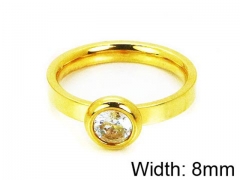 HY Stainless Steel 316L Lady Big-Crystal Rings-HY16R0434PW