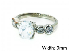 HY Stainless Steel 316L Lady Big-Crystal Rings-HY30R0537HIW