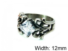 HY Stainless Steel 316L Men Big-Crystal Rings-HY22R0546HKS