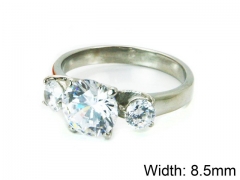 HY Stainless Steel 316L Lady Big-Crystal Rings-HY30R0534HHD