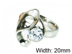 HY Stainless Steel 316L Lady Big-Crystal Rings-HY30R0602LE