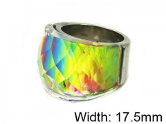 HY Stainless Steel 316L Lady Big-Crystal Rings-HY17R0047ITT