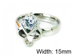 HY Stainless Steel 316L Lady Big-Crystal Rings-HY30R0613LC