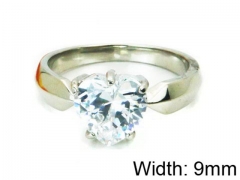 HY Stainless Steel 316L Lady Big-Crystal Rings-HY30R0543HDD