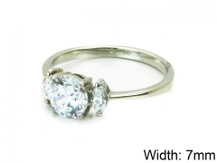 HY Stainless Steel 316L Lady Big-Crystal Rings-HY30R0539HIQ