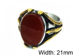 HY Stainless Steel 316L Men Gemstone Rings-HY17R0169HJQ