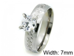 HY Stainless Steel 316L Lady Big-Crystal Rings-HY06R0228K5