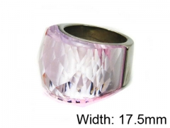 HY Stainless Steel 316L Lady Big-Crystal Rings-HY17R0046ITT