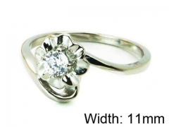 HY Stainless Steel 316L Lady Big-Crystal Rings-HY30R0555MX