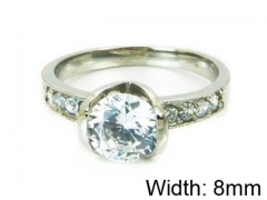 HY Stainless Steel 316L Lady Big-Crystal Rings-HY30R0544HLE