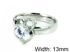 HY Stainless Steel 316L Lady Big-Crystal Rings-HY30R0614LB