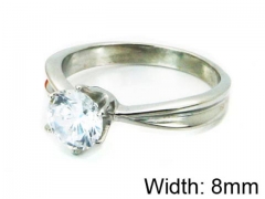 HY Stainless Steel 316L Lady Big-Crystal Rings-HY30R0532OC