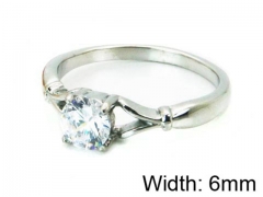 HY Stainless Steel 316L Lady Big-Crystal Rings-HY30R0531MZ