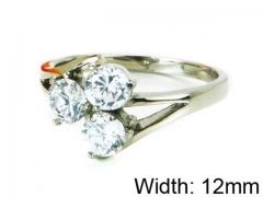 HY Stainless Steel 316L Lady Big-Crystal Rings-HY30R0560OD