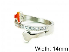 HY Stainless Steel 316L Lady Small-Crystal Rings-HY16R0039HWW