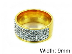 HY Stainless Steel 316L Lady Small-Crystal Rings-HY14R0273HIR