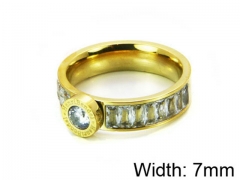 HY Stainless Steel 316L Lady Small-Crystal Rings-HY14R0344HHS
