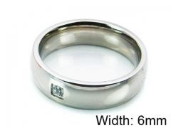 HY Stainless Steel 316L Lady Small-Crystal Rings-HY06R0291JL