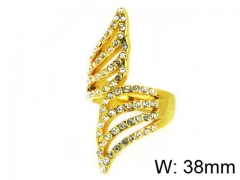 HY Stainless Steel 316L Lady Small-Crystal Rings-HY62R0114HIF