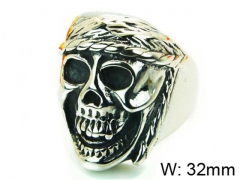 HY Stainless Steel 316L Man Skull Rings-HY22R0624H2B