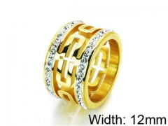 HY Stainless Steel 316L Lady Small-Crystal Rings-HY16R0006HHZ