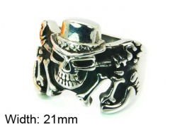 HY Stainless Steel 316L Man Skull Rings-HY22R0744H2A