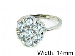 HY Stainless Steel 316L Lady Small-Crystal Rings-HY30R0588HKS
