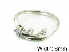 HY Stainless Steel 316L Lady Small-Crystal Rings-HY30R0509KLD